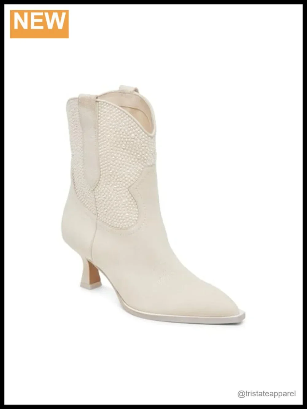 Dolce Vita Angel Pearl Women's Ankle Bootie Block Heel Pointed Toe Pull-On